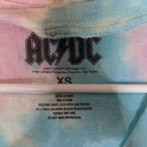 AC/DC tie dye band Tee with v neck - Picture 2 of 4
